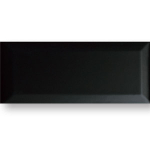 Black Gloss Beveled 4x10 Tile