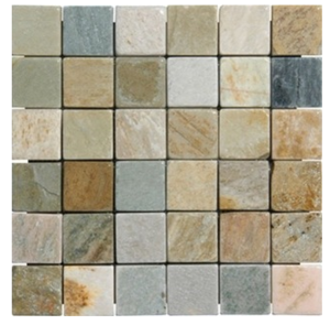 2x2 Oyster quartzite mosaics