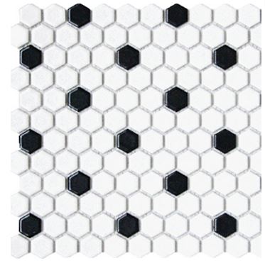 Hexagon Tile Mosaics Tigard Carpet, 1 Inch Hexagon Tile Black